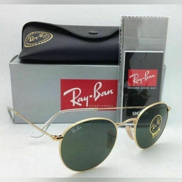 LIKE NEW RayBan Round Metal RB3447 Green G15 Lens Ray ban Sunglasses - Picture 2 of 16